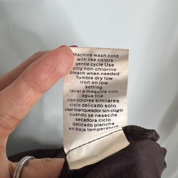 VTG XOXO‎ Brown Crochet Baby Doll Maxi Dress Whimsigoth Dark Fairy 100% Cotton - Picture 10 of 12